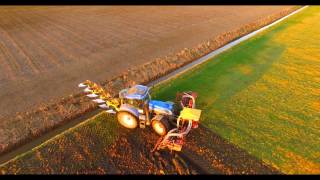 Plowing and Power Harrowing in 1 swath with a New Holland T7040 [upl. by Eceinwahs192]