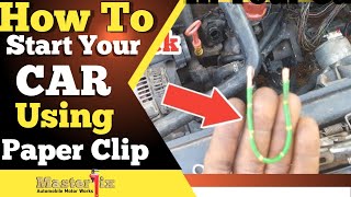 How To Start A Car from under the hood  How To Start Your Car Using Paper clip [upl. by Malha]