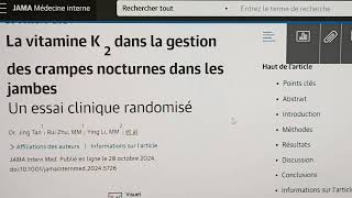 Vitamine K 2 réduit fréquence et intensité des crampes nocturnes dans les jambes [upl. by Abdul]