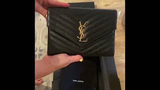 Unboxing Saint Laurent Cassandre Matelasse Flap Pouch Wristlet Clutch [upl. by Eulau]