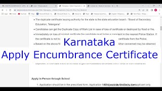 Karnataka  Online Apply Encumbrance Certificate EC Online [upl. by Icyaj889]