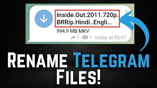 Rename Telegram Files amp Videos with Renamer Bot [upl. by Kcirdehs]