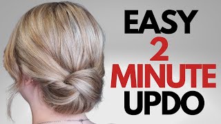 How to do an EASY 2 minute chignon hairstyle [upl. by Haduhey]