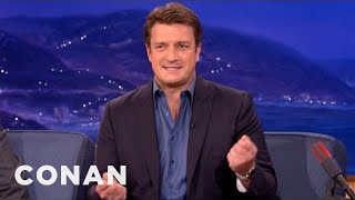 Nathan Fillion Is A Hardcore iPhone Fanboy  CONAN on TBS [upl. by Anik]