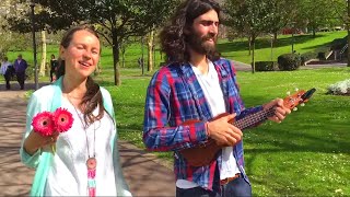 Om Namo Bhagavate Vasudevaya  Mantras Con Amor ukulele version in the park [upl. by Ahsauqal461]