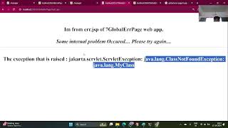 47 JSP web application on Global Error Page Configuration  JSP Tutorial 2024 10 17 18 45 24 [upl. by Atined]