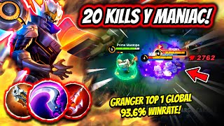 ¡CONVIERTE A LOS ENEMIGOS EN POLVO GRANGER TOP 1 GLOBAL 936 WINRATE  MOBILE LEGENDS [upl. by Lindholm]