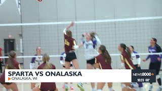 Onalaska out performs Sparta in volleyball matchup [upl. by Elene454]