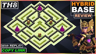 BEST TH8 Base Defense 2022 with Copy Link COC Town hall 8 HybridTrophy Base  Clash of Clans [upl. by Bible171]