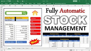 Stock  Inventory  Management in Excel  Stock Maintain in Excel  Hindi   Stock Register [upl. by Nnyltak115]