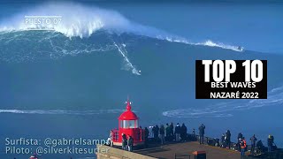 Top 10 BEST WAVES of NAZARE SWELL 2022 [upl. by Normak]