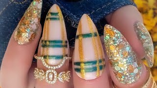 The Daily Nail Cozy DIY Plaid Nails nails diynails dippowdernails [upl. by Etram345]