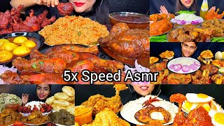 EATING CHAMPARAN CHICKENSPICY TAWA MUTTON NALLI CURRYFISH CURRYDHANIYA CHICKENBIG BITESASMR [upl. by Suoirrad]