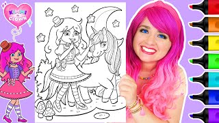 Coloring Kimmi The Clown Unicorn Coloring Page  Ohuhu Art Markers [upl. by Weaks]