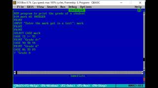 qbasic program to generate grade of student [upl. by Yenohtna331]