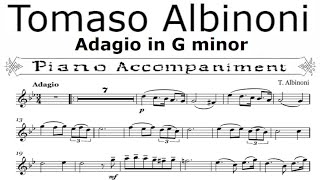 Tomaso Albinoni Adagio in G Minor  Piano Accompaniment [upl. by Aday]