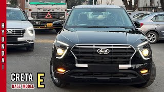 New Hyundai Creta 2023 🔥 E Black Colour  Base Diesel MT  Rs 1094L  Detailed Walkaround Review [upl. by Brina]