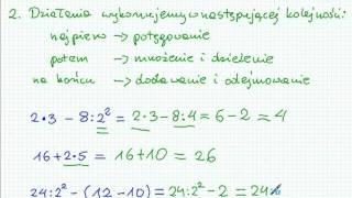 Kolejność wykonywania działań  Matematyka Szkoła Podstawowa i Gimnazjum [upl. by Alian778]