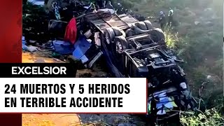 Terrible accidente en Zacatecas deja al menos 24 muertos y 5 heridos [upl. by Aisatan]