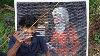 Bubble wrap art  ബബ്ലിൽ ഇൻജക്ഷൻ ചെയ്തപ്പോൾ  Painting with syringes [upl. by Niahs]