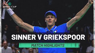 Jannik Sinner v Tallon Griekspoor  Italy v Netherlands  2024 Davis Cup Final Match Highlights [upl. by Annal989]