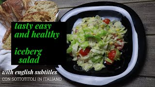 tasty easy and healthy iceberg salad  insalata di iceberg lettuce  little green diy [upl. by Arot]