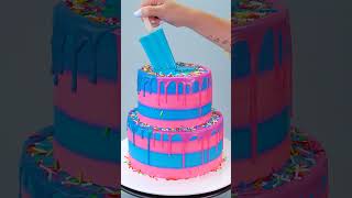 shorts Pink VS Blue Cake Decorating [upl. by Laerdna]