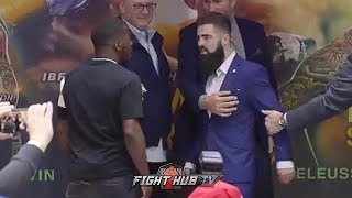 TEVIN FARMER AND JONO CARROLL ALMOST GET INTO IT DURING FACE OFF IN PHILLY [upl. by Oremo502]