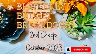 BiWeekly Budget Breakdown  675  2nd Pay Oct 2023  Zero Based Budget  Cash Stuffing  Budgeting [upl. by Debra]