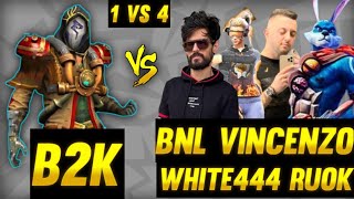 B2K VS RUOK WHITE444 VINCENZO BNL 🔥 1 VS 4 🔥 [upl. by Ellasal723]