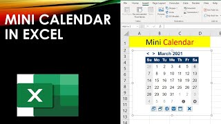 Mini Calendar In Microsoft Excel  Date Picker [upl. by Friedman]