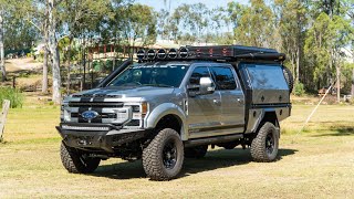 SHELBY FORD F250 MASSIVE BUILD  EC OFFROAD amp GCI CANOPY CARLI ECLIK SUSPENSION STEDI LIGHTS [upl. by Cooperman]