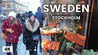 4K Heavy Snow Walk in Stockholm Old Town  Gamla Stan 🌨️🇸🇪 [upl. by Jenkins]