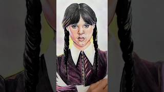 Very cool speed drawing of Wednesday from the Adams Family 👻 art speeddrawing shorts [upl. by Marigolda]