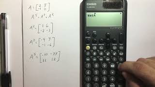 Potencia de matrices A5  Multiplicación de matrices  Casio fx991CW [upl. by Ennovyahs500]