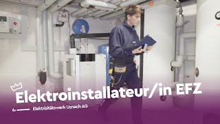 Stromgesteuert Elektroinstallateurin EFZ  Elektrizitätswerk Uznach AG  Lehrstellenvideo  Yousty [upl. by Adam922]