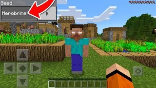 What Happens if You Spawn Herobrine on the Herobrine Seed in Minecraft Pocket Edition [upl. by Esekram]