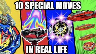 Learning 10 Beyblade Burst Turbo Special Moves IN REAL LIFE [upl. by Yrekaz]