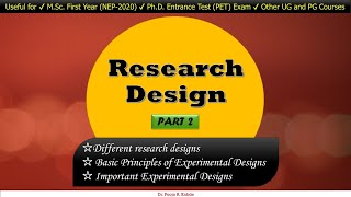 RM10  Research Design Part 2  Types of research design  Basic principles of experimental designs [upl. by Ellehsram]