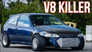 quotV8 Killerquot Stock Engine Turbo Civic CALLS OUT 1000HP Turbo Camaro [upl. by Stace]