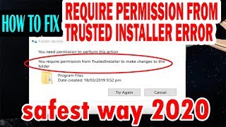 100 fix for require permission from TrustedInstaller error windows 7 8 10 [upl. by Kaine]