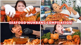 seafood mukbang compilation making my mouth SO WATERING  mukbang compilation  asmr eating sounds [upl. by Leizar]