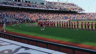 2024 CWS Tennessee vs Florida State National Anthem [upl. by Nihi]