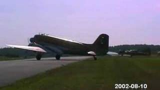 DC3 takeoff from airstrip in Sweden [upl. by Geoffry]