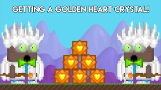 GETTING GOLDEN HEART CRYSTAL ON VIDEO  Growtopia Valentines Day 2017 [upl. by Alehtse]