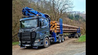 🌲SpecialTrailer • Scania R540 • LoggingTruck • Timbertruck • Mause HolzTransporte • Action🌲 [upl. by Ocirderf]