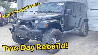 Rebuilding A Totaled 2014 Jeep Wrangler Sahara Edition [upl. by Ynottirb323]