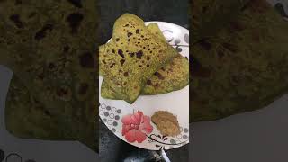 Today dinner with palak Parathachatni [upl. by Eliath]