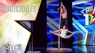 La poesía acrobática de Genia y Katya nos deja embobados  Audiciones 2  Got Talent España 2017 [upl. by Lenad]