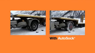 AutoSock Snow Sock Tire Traction Device  Tire Chain Alternative for Semi Truck [upl. by Ylahtan]